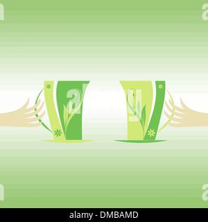 Tassen und Hände Stock Vektor