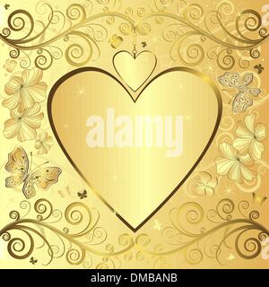 Elegante Goldgrund Valentine Stock Vektor