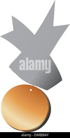 Realistische Bronzemedaille Stock Vektor