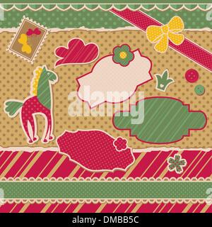 Baby-Rahmen-Design-Elemente Stock Vektor