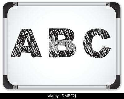 Kreide-Alphabet auf Whiteboard Stock Vektor