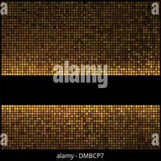 Multicolor abstrakt leuchtet Disco Goldgrund. Quadratische Pixel m Stock Vektor