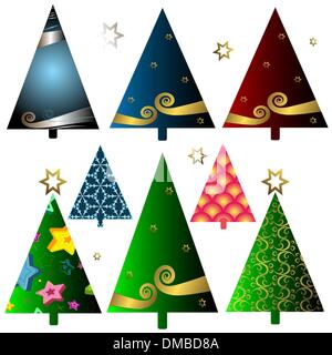 Legen Sie Weihnachtsbäume Stock Vektor