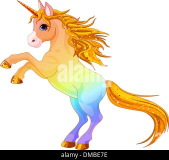 Regenbogen farbige Einhorn Stock Vektor