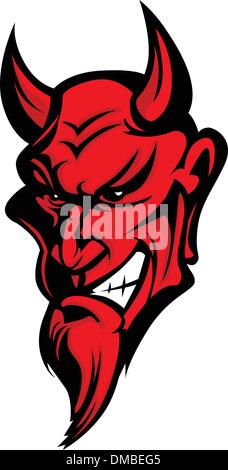 Dämon Teufel Maskottchen Kopf Vektor-Illustration Stock Vektor
