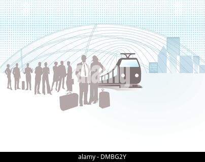 auf dem Bahnhof Stock Vektor