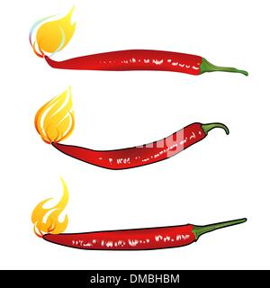 rote scharfe Chilischoten Stock Vektor