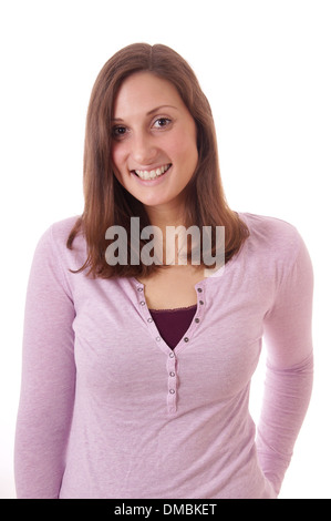 attraktive junge Frau mit toothy Lächeln Stockfoto