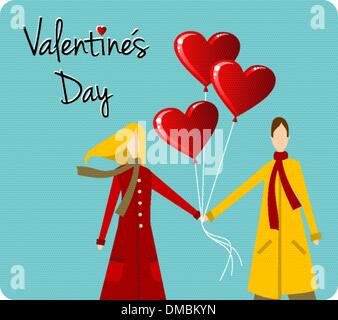 Happy Valentinstag-Grußkarte Stock Vektor