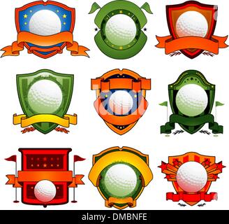 Farbe-Golf-emblem Stock Vektor