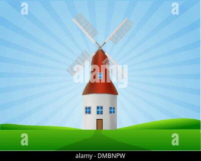 Windmühle Illustration Stock Vektor