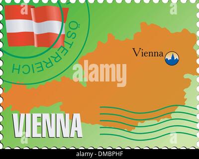 Wien - Hauptstadt Österreichs. Vektor-Stempel Stock Vektor