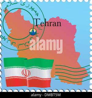 Hauptstadt von Iran - Teheran. Vektor-Stempel Stock Vektor