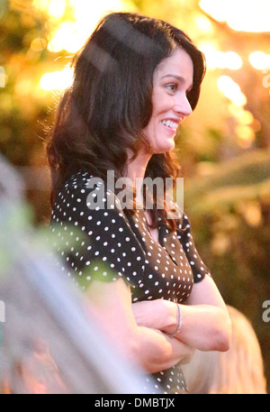 Robin Tunney Prominente besuchen Hoffmans 75. Geburtstags-Party im Restaurant Taverna Tony in Malibu Los Angeles Stockfoto