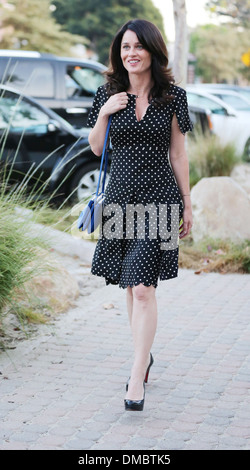 Robin Tunney Prominente besuchen Hoffmans 75. Geburtstags-Party im Restaurant Taverna Tony in Malibu Los Angeles Stockfoto