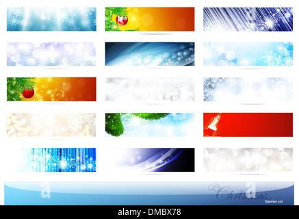 Weihnachten und Neujahr Banner-set Stock Vektor