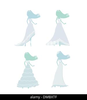 Braut Silhouetten eingestellt Stock Vektor