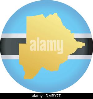 Schaltfläche "Flagge" in Farben von Botswana Stock Vektor