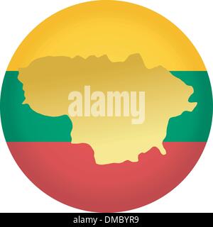 Schaltfläche "Flagge" in Farben von Litauen Stock Vektor
