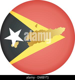 Schaltfläche "Flagge" in Farben von Ost-Timor Stock Vektor