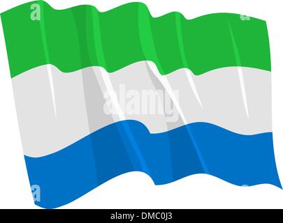 Political wehende Flagge von Sierra Leone Stock Vektor