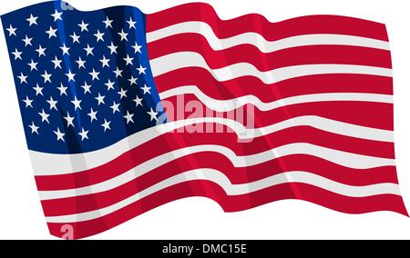 Political wehende Flagge der Vereinigten Staaten Stock Vektor