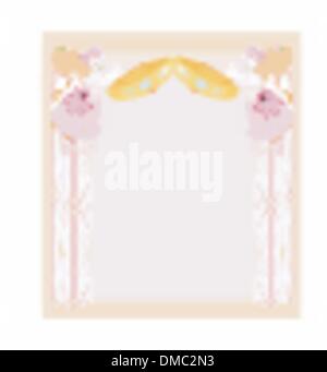 Hochzeit Einladungskarte mit Ringen Stock Vektor