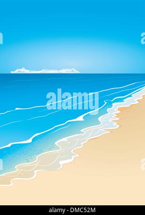 Strand und Meer Stock Vektor