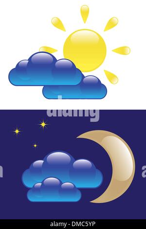 Tag und Nacht Symbole Stock Vektor