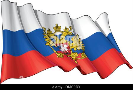 Grunge russische Flagge Stock Vektor