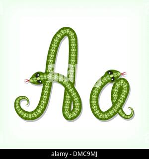 Schlange-Schriftart. Buchstabe A Stock Vektor