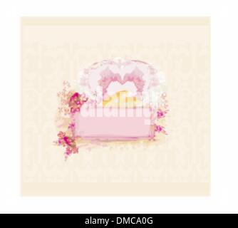 Hochzeit Einladungskarte mit Ringen Stock Vektor