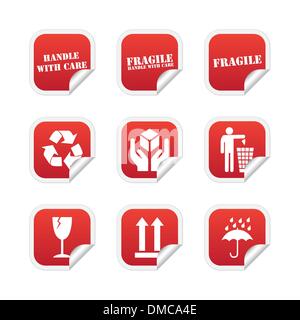 Fragile Aufkleber Stock Vektor