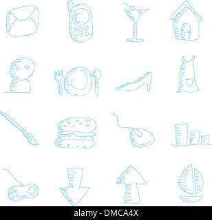 Cartoon-doodles Web icons Stock Vektor