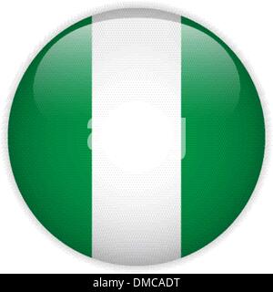 Nigeria Flagge glänzend Knopf Stock Vektor