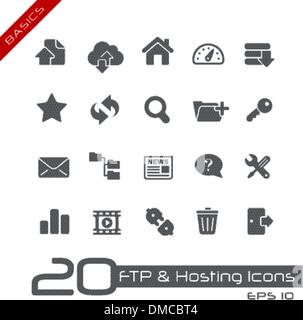 FTP & Hosting Icons / / Grundlagen-Serie Stock Vektor