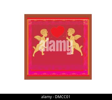 Happy Valentinstag-Karte mit Amor Stock Vektor
