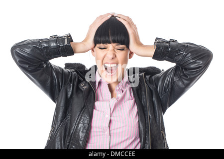 Junge Frau Schreien Stockfoto