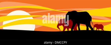 Elefanten Familie Stock Vektor