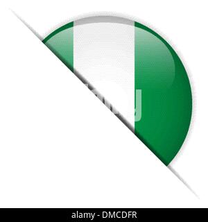 Nigeria Flagge glänzend Knopf Stock Vektor