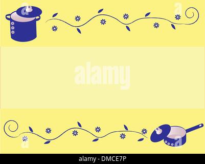 Töpfe und Pfannen gelb Hintergrund Stock Vektor