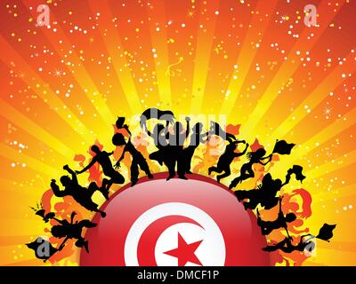 Türkei Sport Fan Publikum mit Flagge Stock Vektor