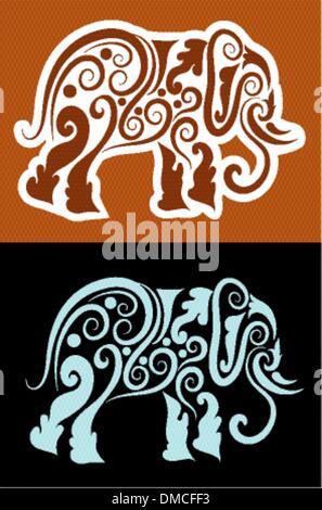 Elefant-Ornament-Vektor Stock Vektor