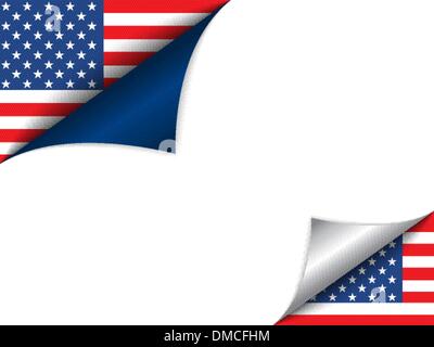 USA Flagge drehen Länderseite Stock Vektor