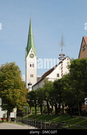 Pfarrei Kirche des St. Blasius von Weiler im Allgäu. Stockfoto