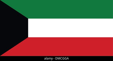 Flagge von Kuwait Stock Vektor