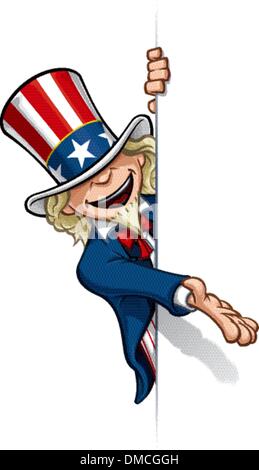 Uncle Sam präsentiert einen Banner Stock Vektor