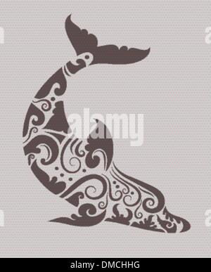 Dolphin Ornament Vektor Stock Vektor