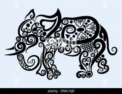 Elefant-Ornament-Vektor Stock Vektor