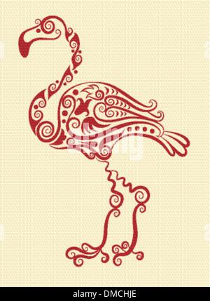 Flamingo Ornament Vektor Stock Vektor